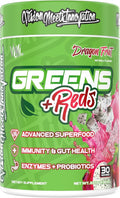 VMI Sports Greens + Reds Advanced Superfood Immunity and Gut Health | Enzymes &amp Probiotics | 30 Servings (Dragon Fruit)