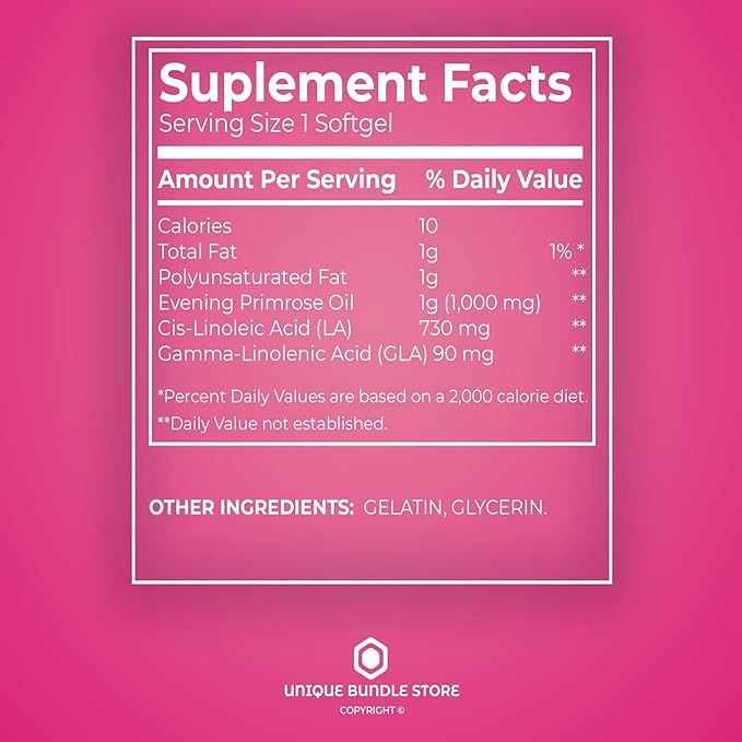 Evening Primrose Oil for Women 1000mg – 75 Softgels Organic Evening Primrose Oil Softgels with GLA Omega-6 Aceite De Onagra Primerose Supplement for Skin &amp Wellness (Pack of 2)