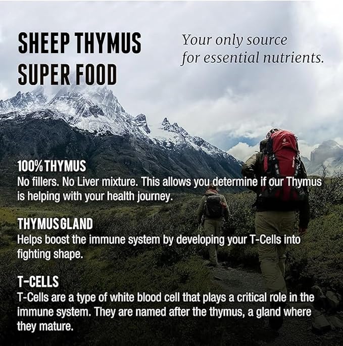 One Earth Health Grass Fed Thymus - New Zealand Sourced Thymus. 3000mg per Serving 200 Count