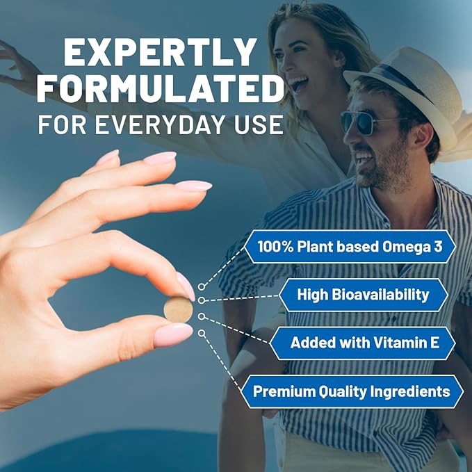 Prowise Vegan Omega-3 DHA from Algae Oil | 60 Softgels with Vitamin E | 400mg DHA + 10mg Vitamin E | 100% Plant-Based | Pure &amp Sustainable Sourced