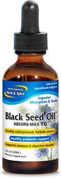NORTH AMERICAN HERB &amp SPICE Black Seed Oil Absorb-Max TQ - 2 fl. oz. - Sublingual Mycellized Drops - Immune Support &amp Digestive Health - Oil of Oregano - Non-GMO - 52 Total Servings