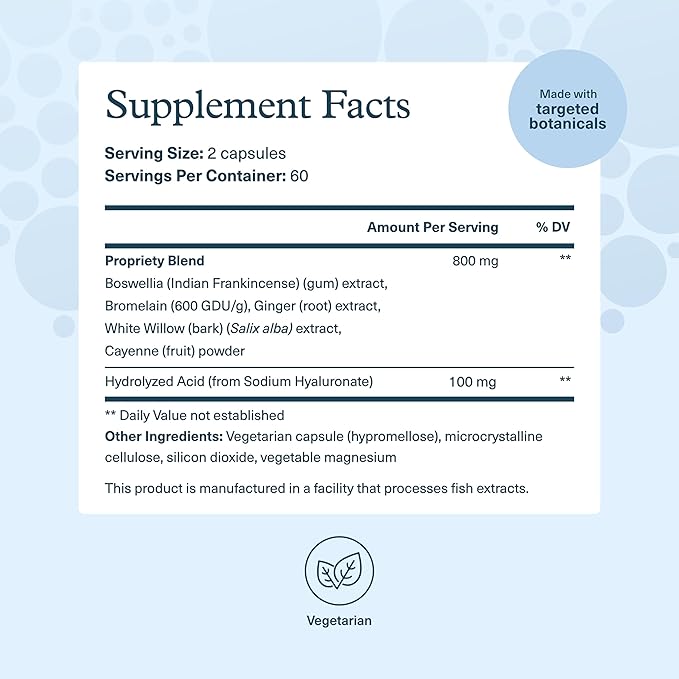 Youtheory Hyaluronic Acid Advanced Formula - Joint Support Supplement with Boswellia Extract* - Skin Health Supplement - Dairy Soy &amp Gluten Free - 120 Vegetarian Capsules