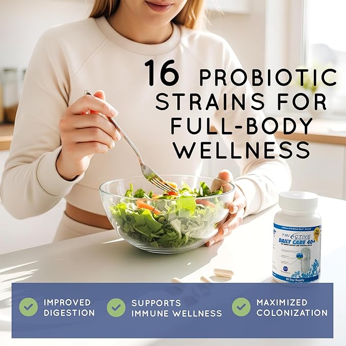 Essential Source TriActive Biotics Daily Care – Probiotics for Women and Men 6 Billion CFU with Prebiotic Blend – Daily Digestive and Immune Support Gut Health Supplement – 90 Capsules