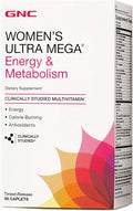 GNC Womens Ultra Mega Energy and Metabolism Multivitamin for Women 90 Count for Increased Energy Metablism and Calorie Burning