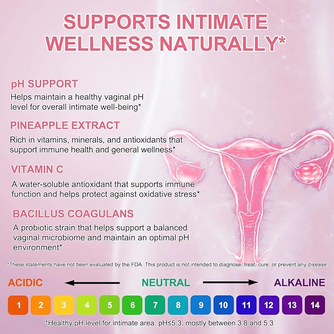 Vaginal probiotics Pineapple Gummies for Women ph–Slippery elm Feminine Balance Gummiesph Balance probiotics for Women Feminine Care
