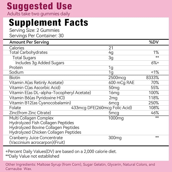 Liquid Collagen for Women Multi Collagen Gummies 1000mg
