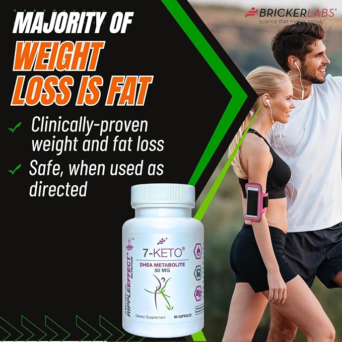 Bricker Labs 7-Keto DHEA Metabolite 50 mg Dietary Supplement for Metabolic Support and Energy Balance 60 Capsules