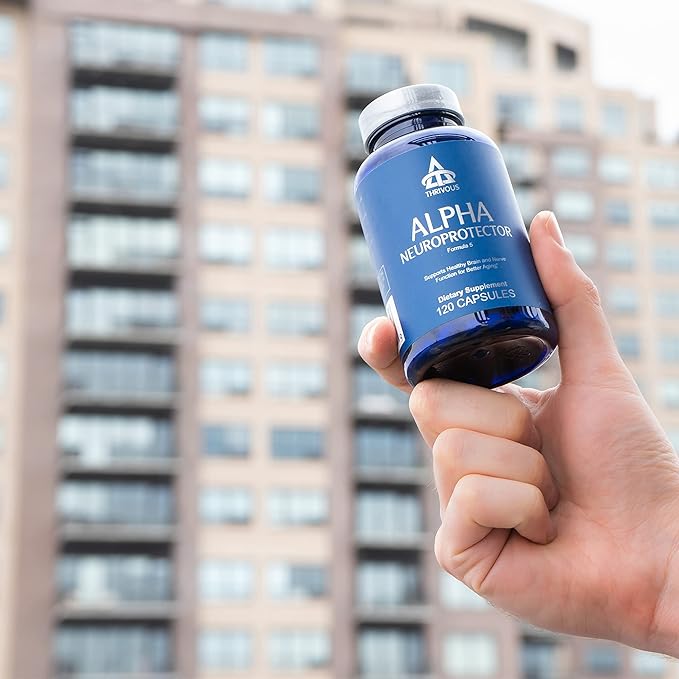 Thrivous Alpha Neuroprotector – Brain Support &amp Nootropic Supplement with Acetyl L-Carnitine Alpha GPC R-Alpha Lipoic Acid Ginkgo Biloba – 120 Vegan Capsules