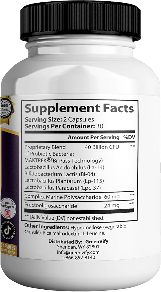 Steel Bite Pro Max Probiotic Supplement 40 Billion CFU 60 Capsules 30 Day Supply (1)