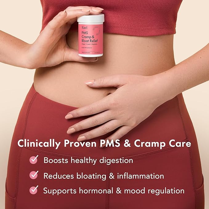 Rael Supplement for Women Bundle - Probiotics Digestive Enzymes Urinary Tract Health (30 Day Supply) &amp PMS Supplement (28 Capsules)
