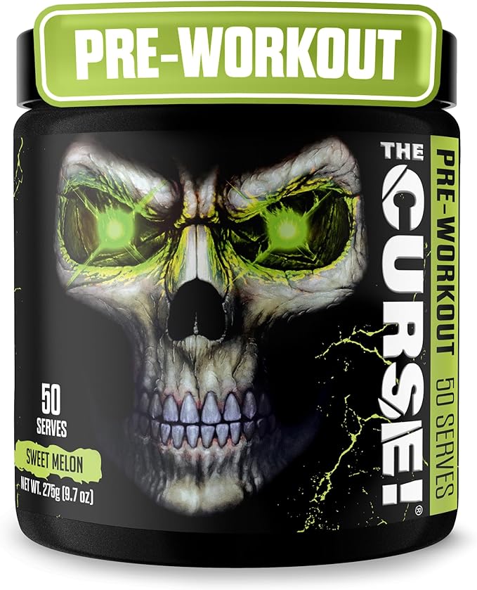 JNX SPORTS The Curse! Sweet Melon Pre Workout Powder with Creatine – Extreme Energy Preworkout for Men &amp Women – 50 Servings – L Citrulline Beta Alanine &amp Caffeine for Pump Strength &amp Fo