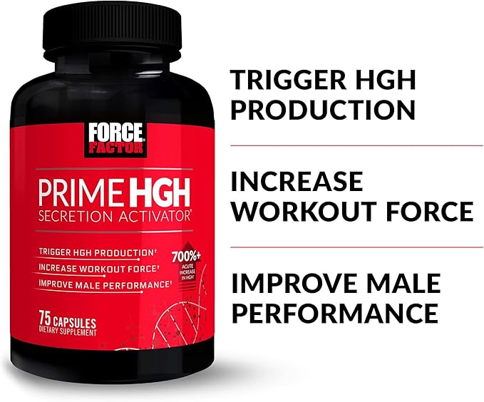 Force Factor Prime HGH Secretion Activator 2-Pack HGH Supplement for Men with AlphaSize to Help Trigger HGH Production Increase Workout Force &amp Improve Performance 150 Capsules