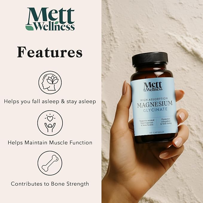 Magnesium Glycinate | 60 Capsules | Supports Relaxation Muscle &amp Nerve Function | Bone Heart &amp Digestive Wellness