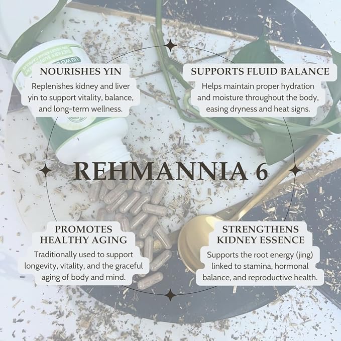 Elanen Naturals Liu Wei Di Huang Wan Rehmannia 6 Six Flavor Rehmannia 100 Vegetable Capsules