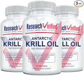 Research Verified Antarctic Krill Oil 2000mg - Support Heart Function Boost Cognition - MSC Certified Sustainably Sourced - 180 Softgels - 3 Month Supply - Made in the USA