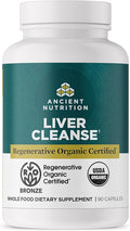 Ancient Nutrition Regenerative Organic Certified Liver Cleanse Supplement Ancient Herbals Liver Cleanse with Milk Thistle Burdock Root &amp Reishi for Optimal Liver Support Gluten Free 90 Count