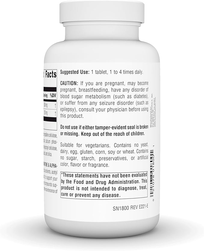 Source Naturals Acetyl L-Carnitine &amp Alpha-Lipoic Acid 650mg - 120 Tablets