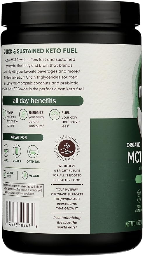 Nutiva Organic MCT Powder 10.6 Ounce