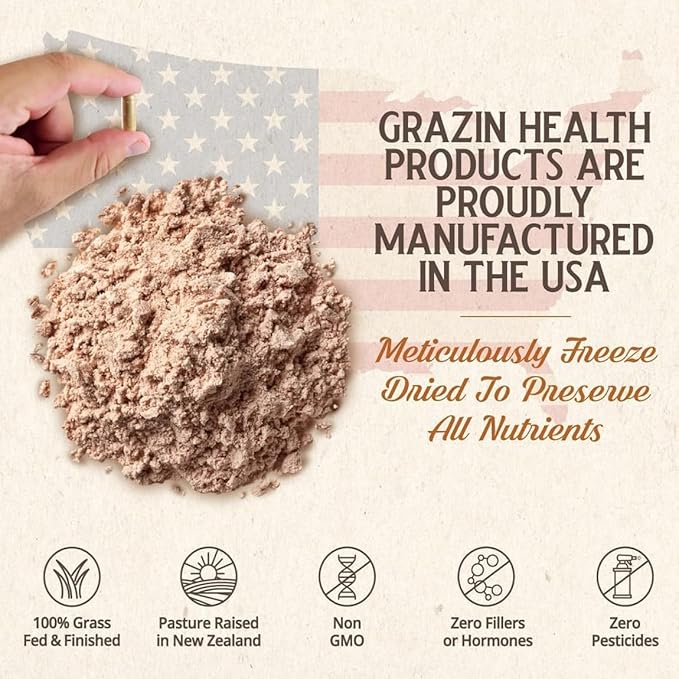 Grass Fed Bovine Collagen Capsules: 3000 Mg per Serving (30 Servings)