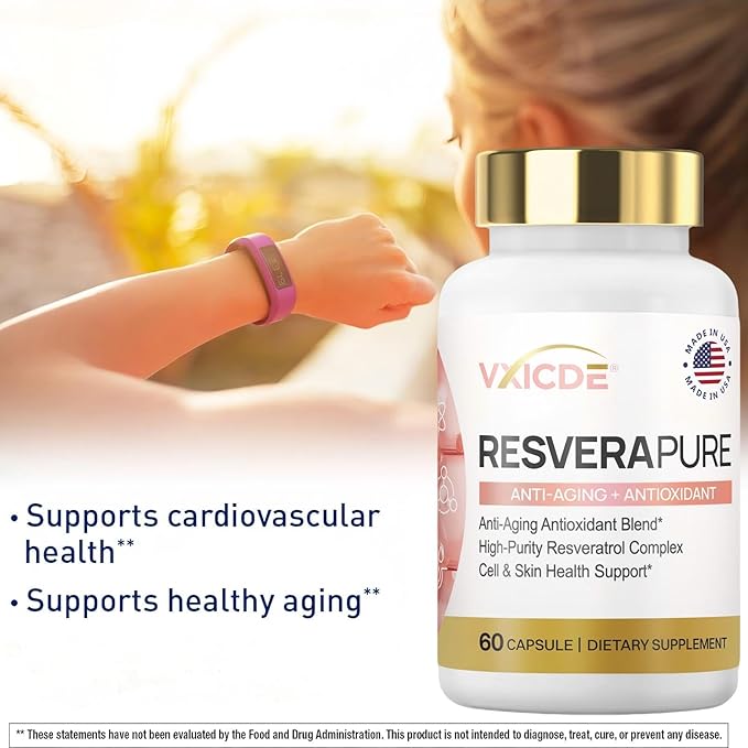Resveratrol Supplement 250mg | 60 Capsules | Non-GMO &amp Gluten Free | Potent Complex