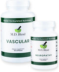 Neuropathy + Vascular Supplement Bundle Nerve &amp Circulation Wellness Formula with Alpha Lipoic Acid Acetyl L-Carnitine Garlic &amp L-Arginine Nerve Support &amp Nitric Oxide Circulation Caps