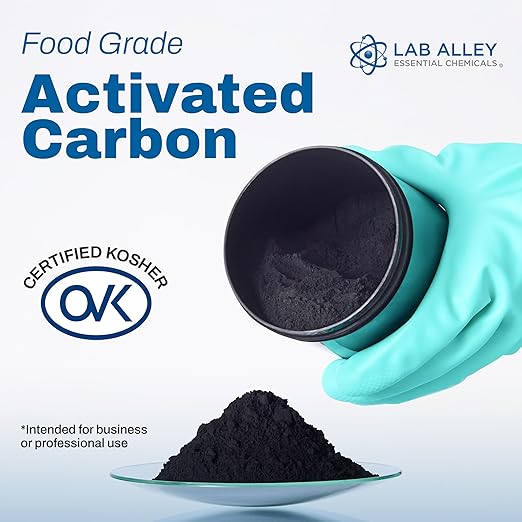 Lab Alley Activated Carbon (Charcoal) Powder Food Grade Kosher Coal Based Great for Water Filtration Detox Skin Care and DIY Uses (5 Pounds)