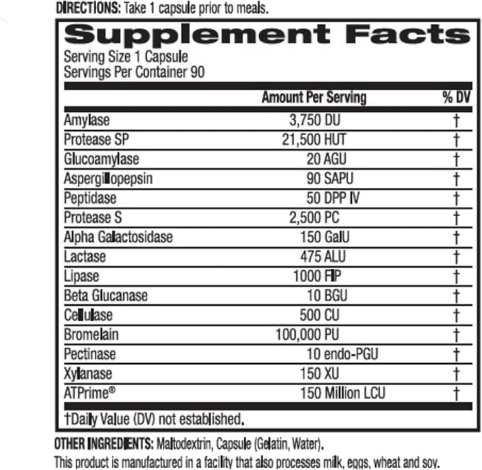 BioTrust AbsorbMax Broad Spectrum Digestive Enzyme Blend Gluten Free Non GMO Digestive Support for Nutrient Digestion Absorption and Periodic Digestive Discomfort and Bloating