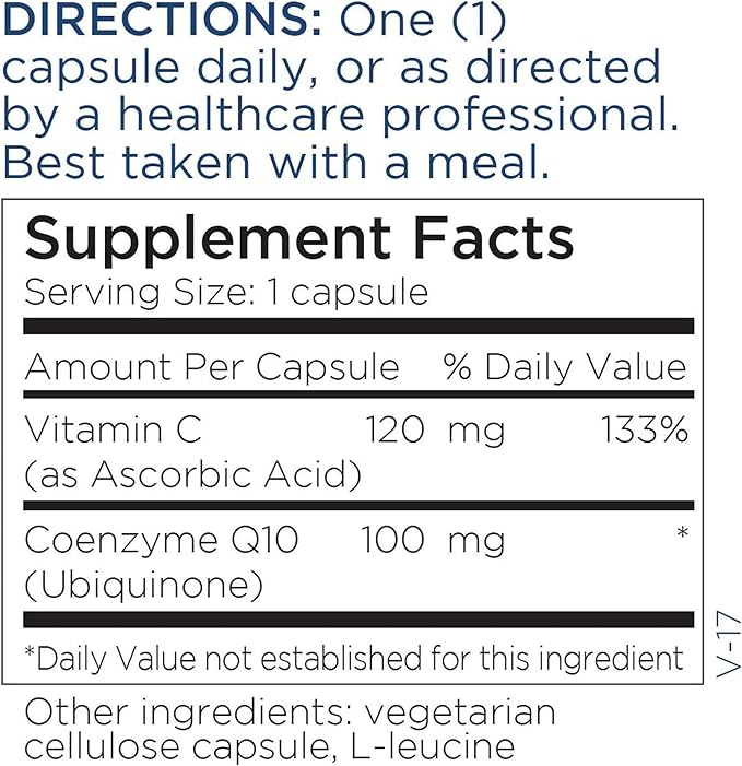 Metabolic Maintenance CoQ10 100mg - Co Q 10 Supplement Coenzyme Q10 for Brain and Heart Health Antioxidant Support Capsules for Women and Men Vegan Friendly - 60 Capsules