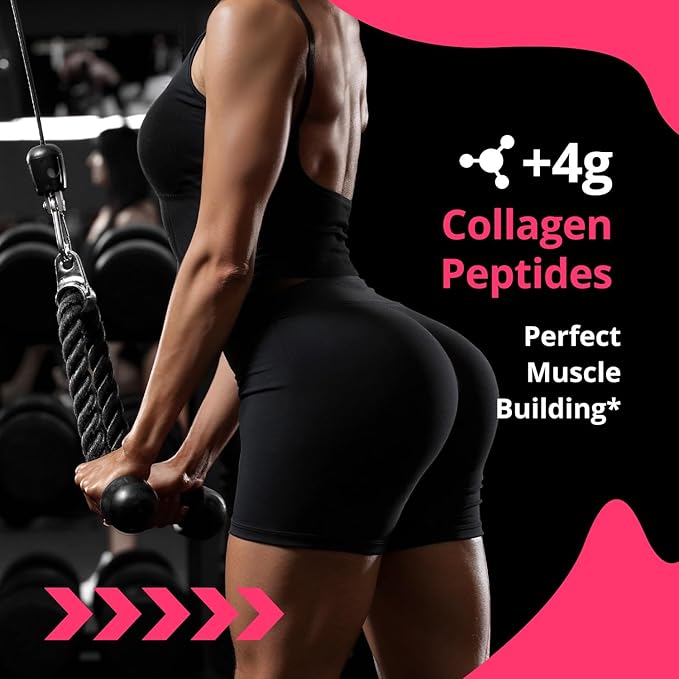 Creatine for Women | 5g Creatine Monohydrate + 4g Collagen Peptides Complex Creatine Powder | Sugar-Free Gluten-Free Non-GMO Easily Soluble | Raspberry 30 Servings