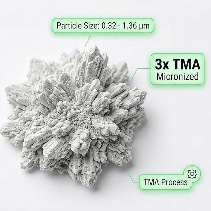 Zeolite Powder | 1 Pound - 454 g | Ultra FINE Less-Than 1 µm | Clinoptilolite 95% | 3X Activated | Safe Gentle &amp Effective Energy | Original Zeolite Powder (454 Servings) | Myherbalid