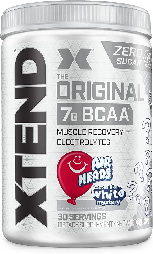 Scivation Xtend XTEND Original BCAA Powder Airheads Candy Flavor 7g BCAA and 2.5g L-Glutamine Sugar Free Post Workout Muscle Recovery Drink with Amino Acids for Men &amp Women 30 Servings