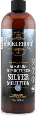 Bucklebury Silver Solution Liquid 30ppm - pH Balanced Natural Alkaline Structured Colloidal Silver Liquid for Immune Support &amp Overall Health - Gluten Free Colloidal Drops for Adults &amp Pets -