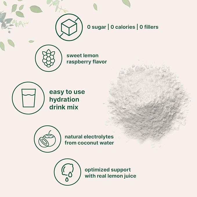 Micro Ingredients Electrolyte Powder 2 lbs (139 Servings) | Lemon Raspberry Flavor | High Potassium (1000mg) + Coconut Water &amp Real Lemon Juice | No Sugar Keto Friendly | Non-GMO