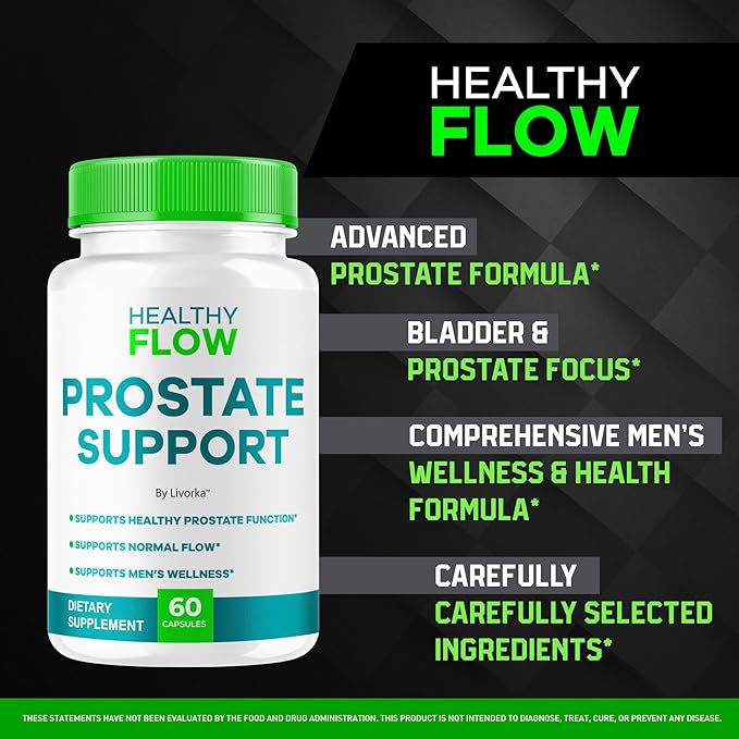 Healthy Flow Prostate Support - Official Healthy Flow Capsules Support Pills Supplement - Maximum Strength Premium HealthyFlow Advanced Formula Health &amp Wellness 60 Capsules for 1 Month