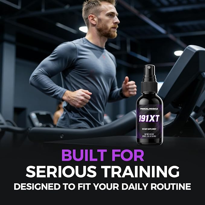 191xt Primal Muscle Spray with Zinc Magnesium Vitamin B6 for Adult Fitness Lifestyle 30-Day Supply