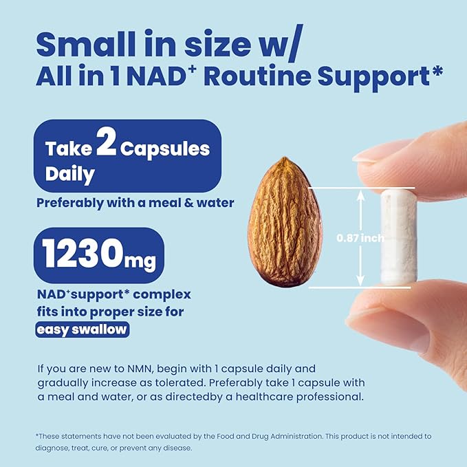 Clean Stable Energy NMN Supplement – No Crash or Jitters NAD+ Complex with Resveratrol TMG &amp Urolithin A – Non-Stimulant Daily Energy Support for Women &amp Men – 60 Capsules