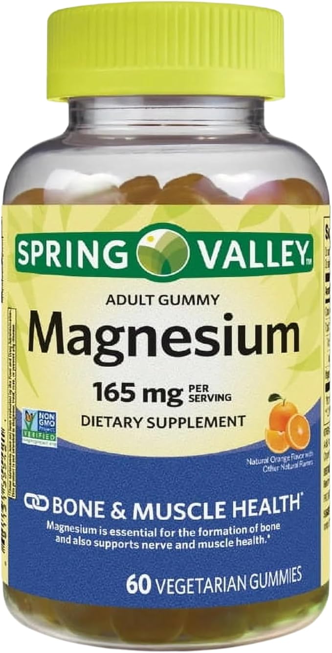 KP+ Magnesium Gummies | Magnesium Citrate 165 mg | 60 Vegetarian Gummies | Supports Bone Muscle &amp Nerve Health | Orange Flavor | Pack of 2