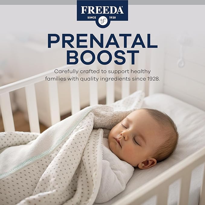 FREEDA Mini Prenatal Vitamin - Kosher Prenatals -Tiny Easy to Swallow Tablets - Prenatal Vitamins with Iron Prenatal Folic Acid/Folate Vitamin D - Pre Natal Multivitamin for Pregnant Women (240)