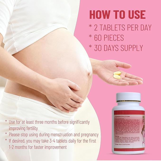 Fertility Tablets for Women Female Prenatal Vitamin Supplements Support Ovulation &amp Conception 60 Tablets