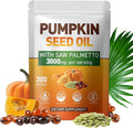 Pumpkin Seed Oil Capsules - Saw Palmetto Pumpkin Seed Oil 300 Softgels Prostate Health Immune and Urinary Tract Support Promotes Hair Growth - Pure Non GMO