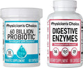 Physician's CHOICE - Optimal Gut Health Bundle: 60 Billion Probiotic 60ct + Digestive Enzymes 90ct for Digestive Comfort and Immune Support
