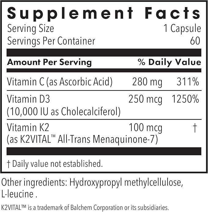 Metabolic Maintenance Vitamin D3 10000 IU - Delivers 250 mcg Vitamin D3 - Supports Bone Strength Immune Balance &amp Mood Wellness - 90 Servings - 90 Capsules