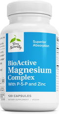 Terry Naturally BioActive Magnesium Complex - Bone &amp Heart Health Support - Supplement with Vitamin B6 Zinc &amp Magnesium - Pyridoxal-5-Phosphate Vegan Capsule Supplement - 120 Capsules