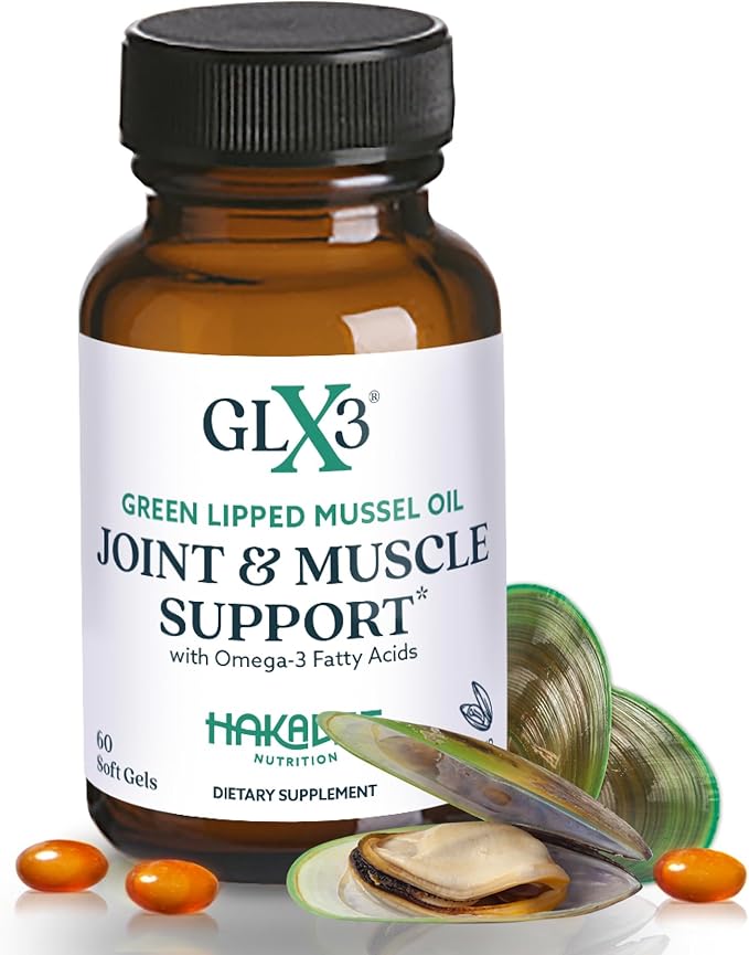 GLX3 Green Lipped Mussel Oil Capsules for Joint and Muscle Support | Extra-Strength ETA EPA DHA Omega-3 Green Lipped Mussel Supplement for Comfort Flexibility &amp Recovery by HakaLife GLX3