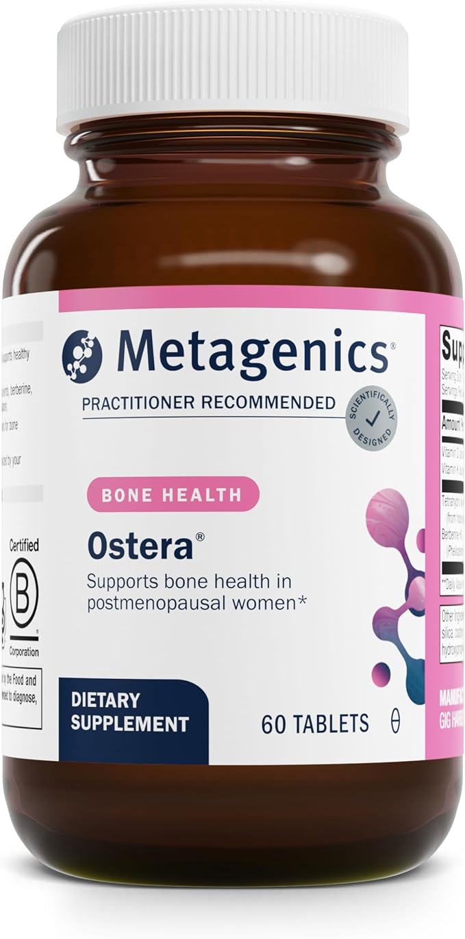 Metagenics Ostera - Bone Support Supplement for Postmenopausal Women* - with Berberine Vitamins D &amp K - with SKRMs for Healthy Bone Remodeling &amp Strength* - Non-GMO Gluten-Free - 60 Tablets