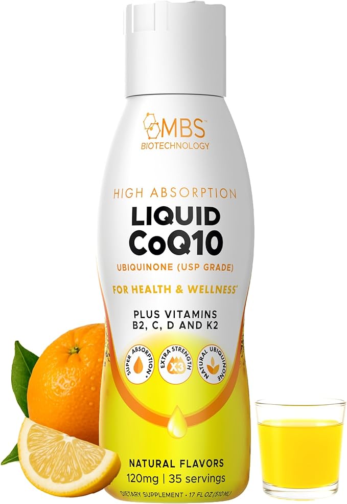 Liquid CoQ10 120mg of Bioavailable Ubiquinone for Superior Absorption. Support Heart Bone and Skin Health with a Natural Antioxidant. 35 Servings in a Convenient 17 oz Bottle.