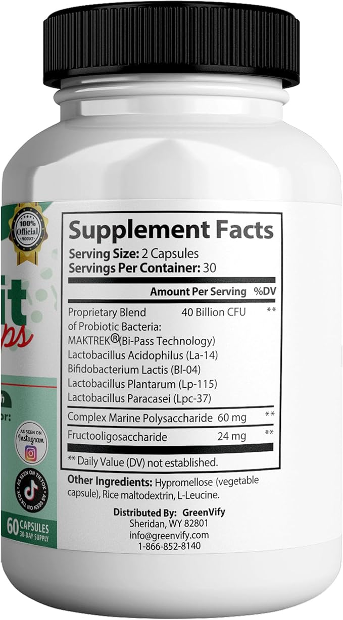 OzenFit Caps Max Probiotic Supplement 40 Billion CFU MAKTREK Bi-Pass Technology 60 Capsules 30-Day Supply (3)