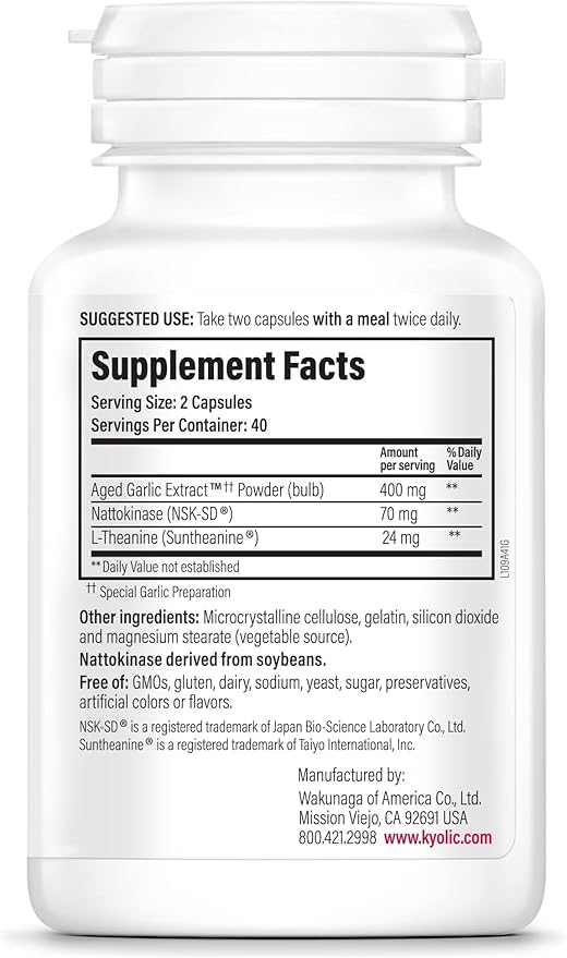 Kyolic Aged Garlic Extract Formula 109 Blood Pressure Health* 80 Capsules