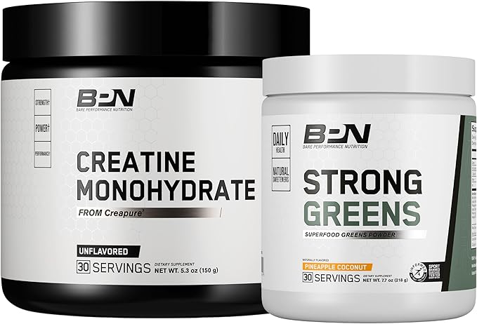 BARE PERFORMANCE NUTRITION BPN Creatine Monohydrate &amp Strong Greens Bundle