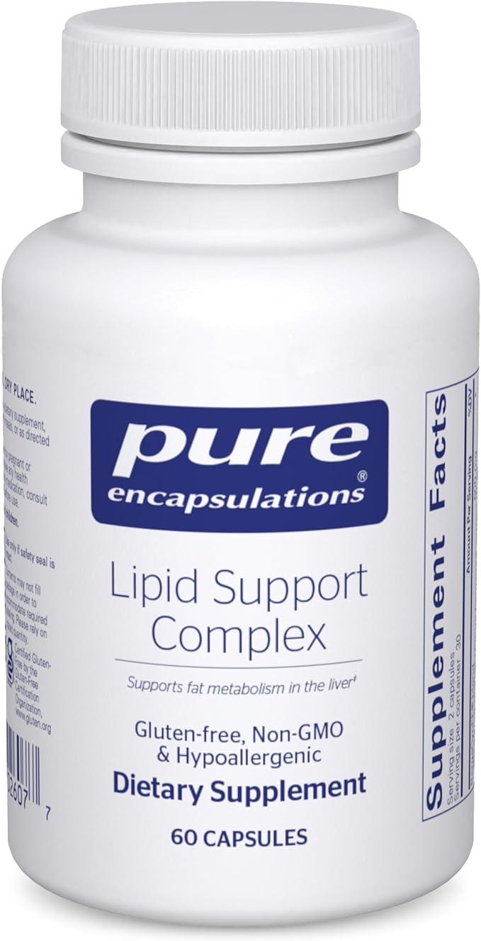 Pure Encapsulations Lipid Support Complex - Liver Supplement to Support a Healthy Liver &amp Lipid Metabolism Levels - Helps Manage Oxidative Stress* - Gluten-Free &amp Non-GMO - 60 Count (30 Servin